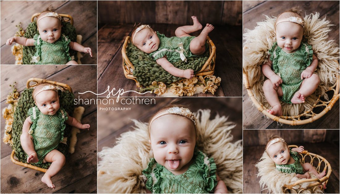3 month old girl, 3 month photography, 3 month session, boho 3 month old, baby girl in green session